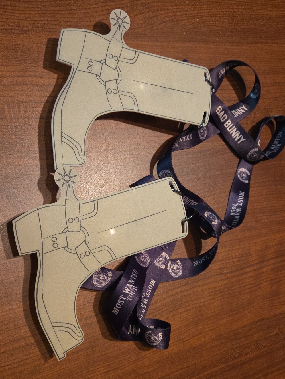 Bad Bunny Purple Lanyard with Cowboy Boot Badge Holders